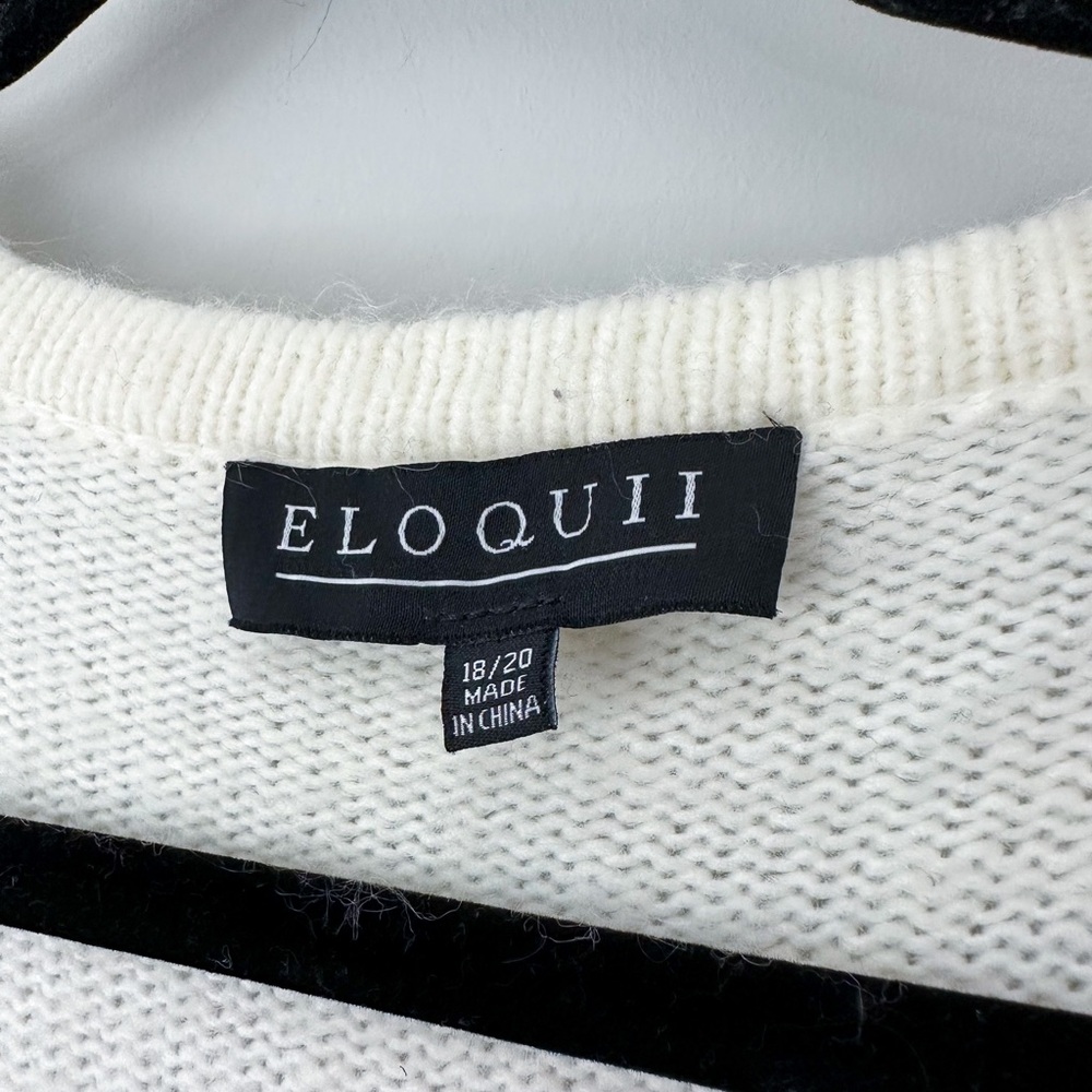 Eloquii Cream Sweater Dress with Gold Chain Trim - Picture 6 of 6
